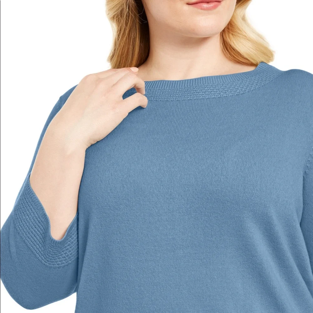 🍇🆕Karen Scott Ballet Neckline Sweater